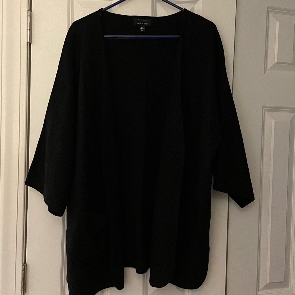 Lands End 100% Merino Wool Plus Cardigan 2x